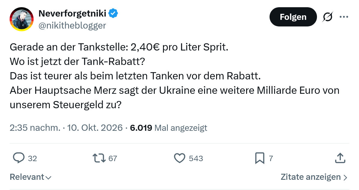 Neverforgetniki: Gerade an der Tankstelle...