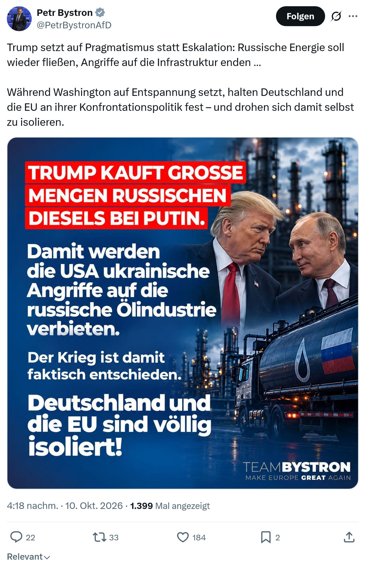 Petr Bystron: Trump setzt auf Pragmatismus...