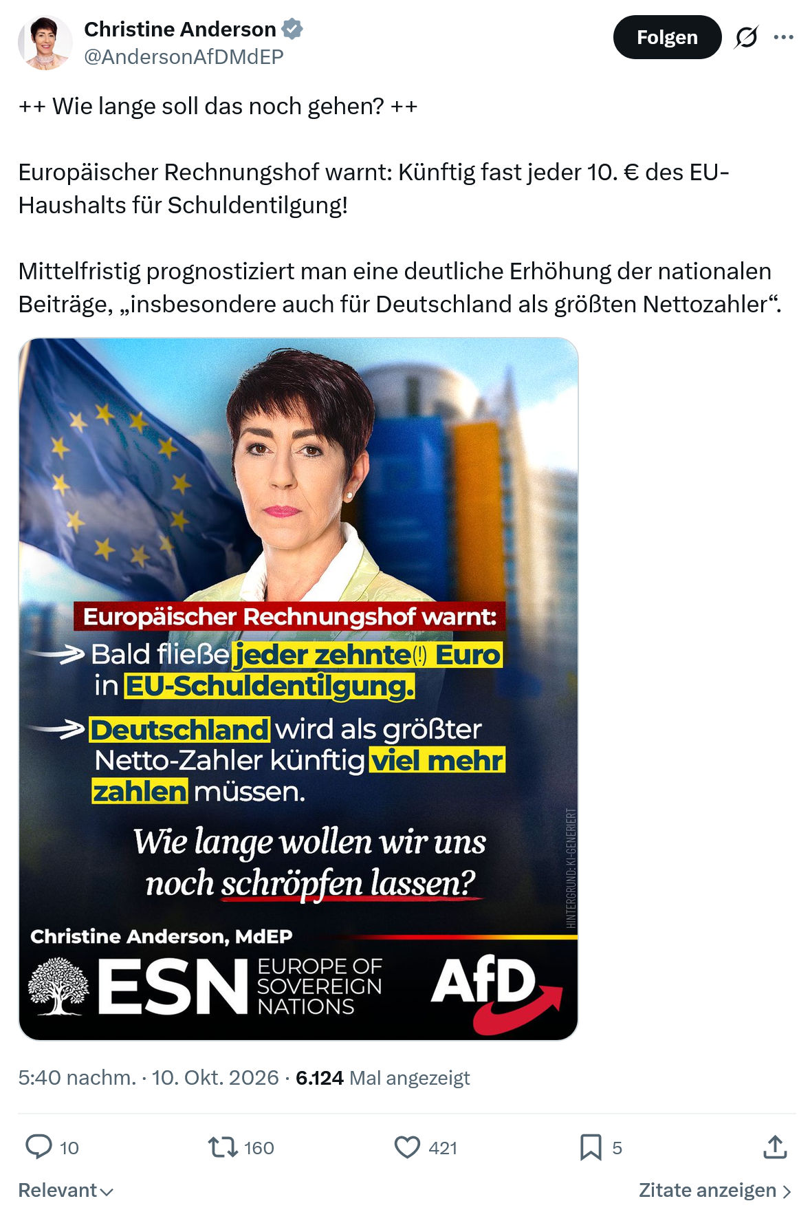 Christine Anderson: "++ Wie lange soll das noch...