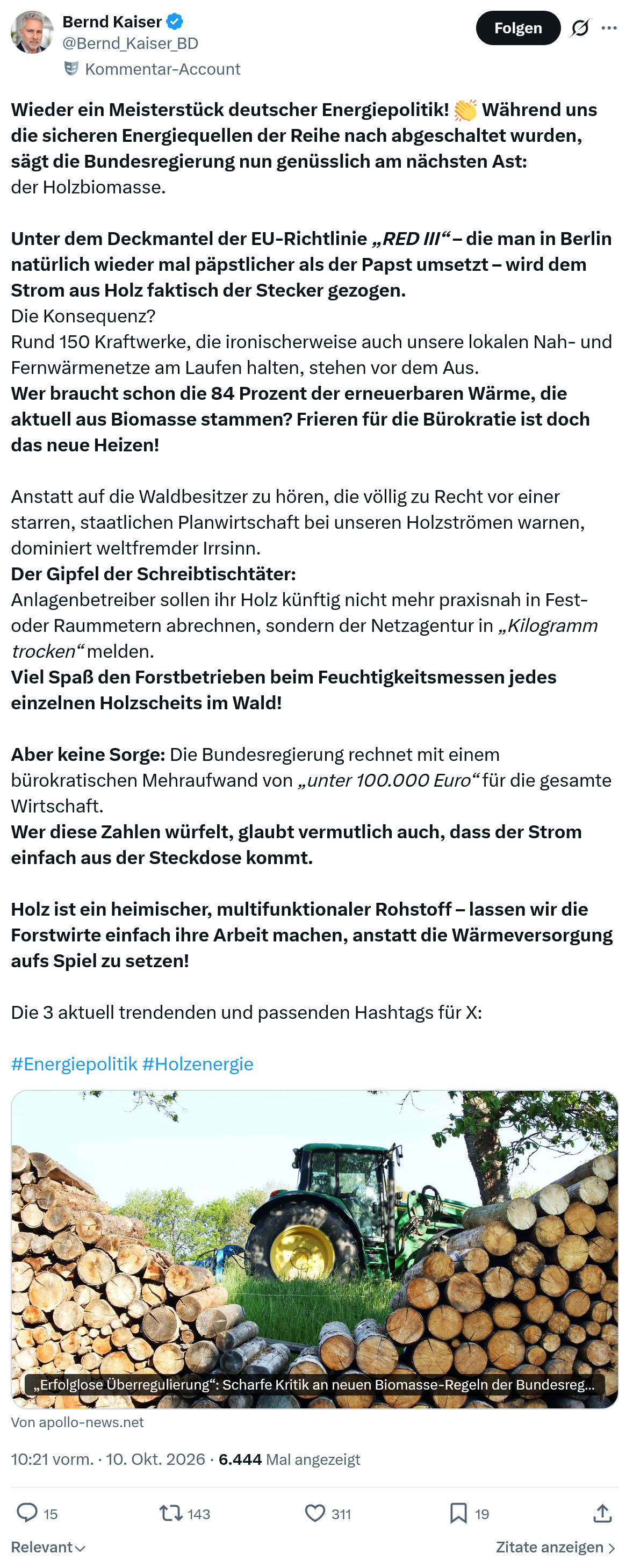 Bernd Kaiser: Wieder ein Meisterstück...