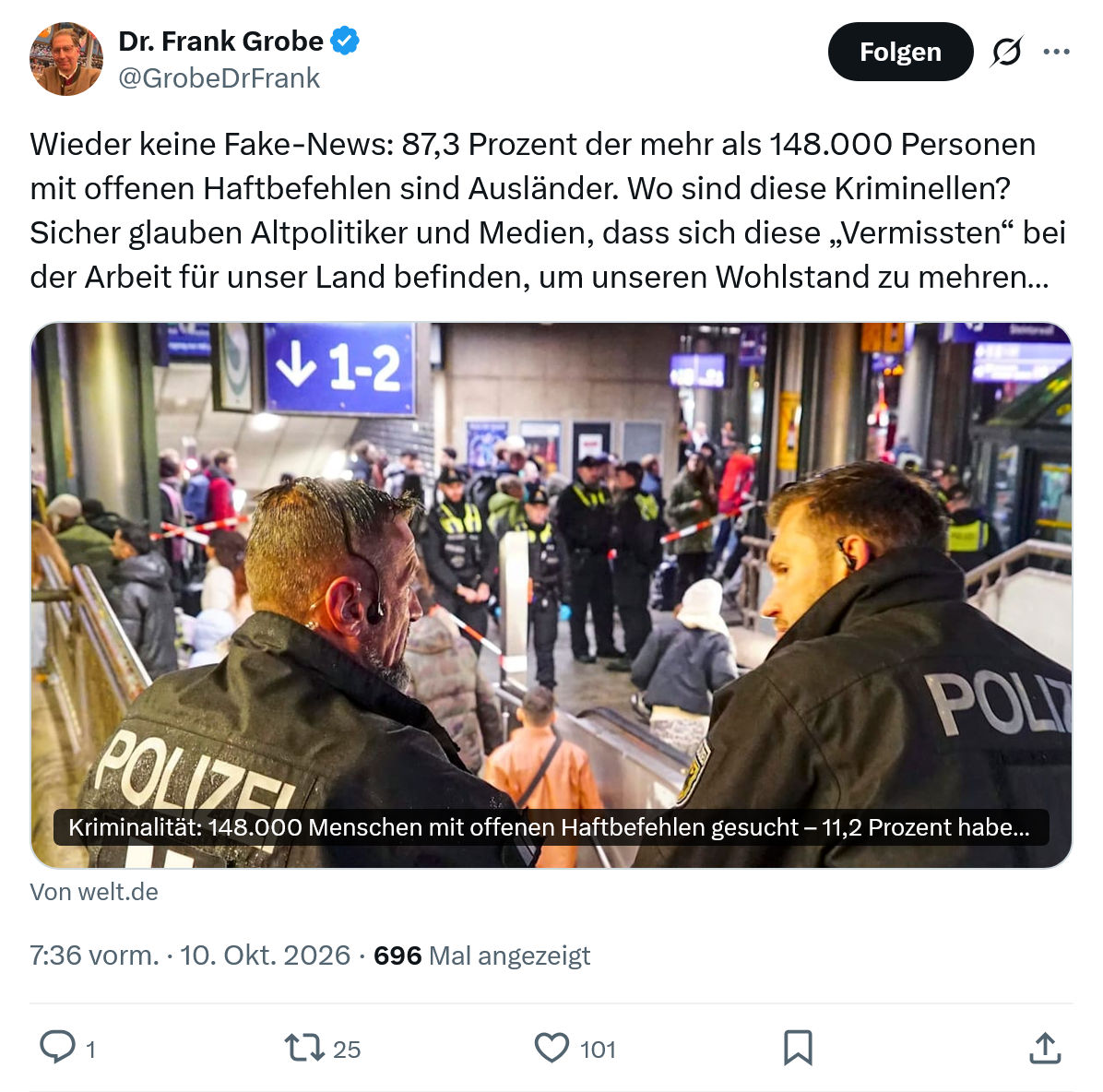 Frank Grobe: Wieder keine Fake-News...