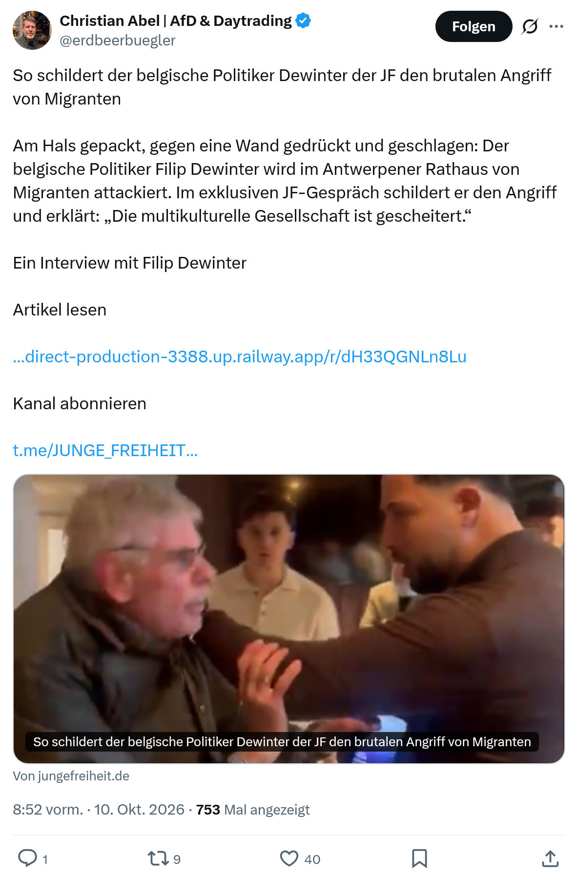 Christian Abel: So schildert der belgische...