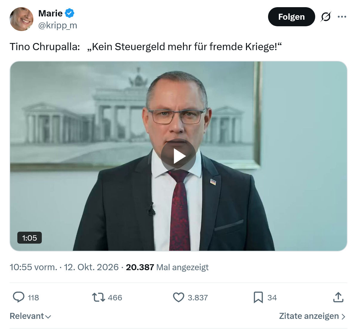 Marie kripp: Tino Chrupalla...