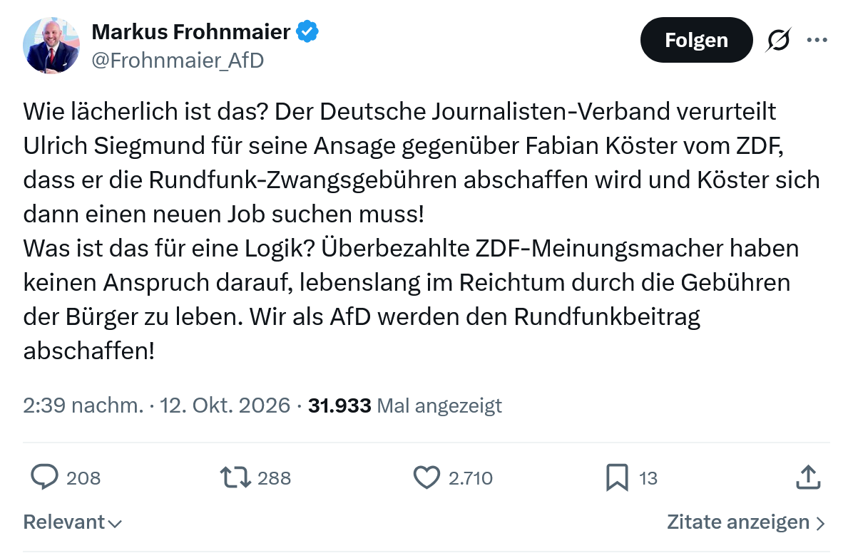 Markus Frohnmaier: Wie lächerlich ist das...