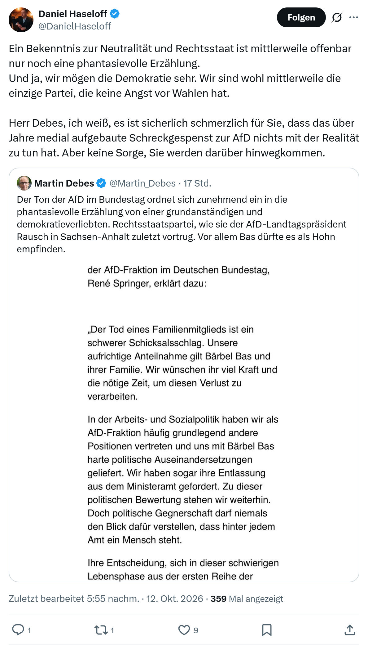 Daniel Haseloff: Ein Bekenntnis zur Neutralität...