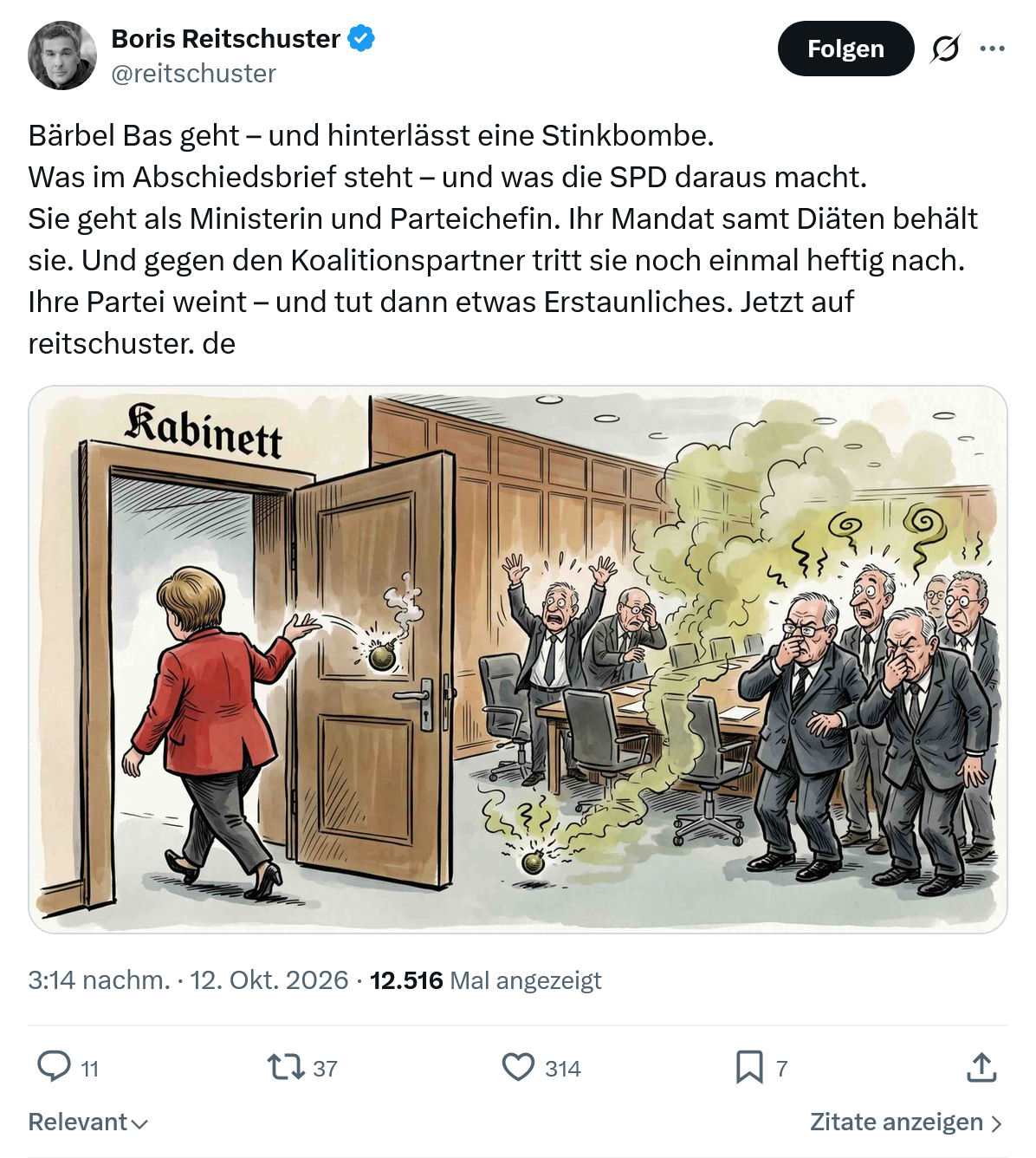 Boris Reitschuster: Bärbel Bas geht...