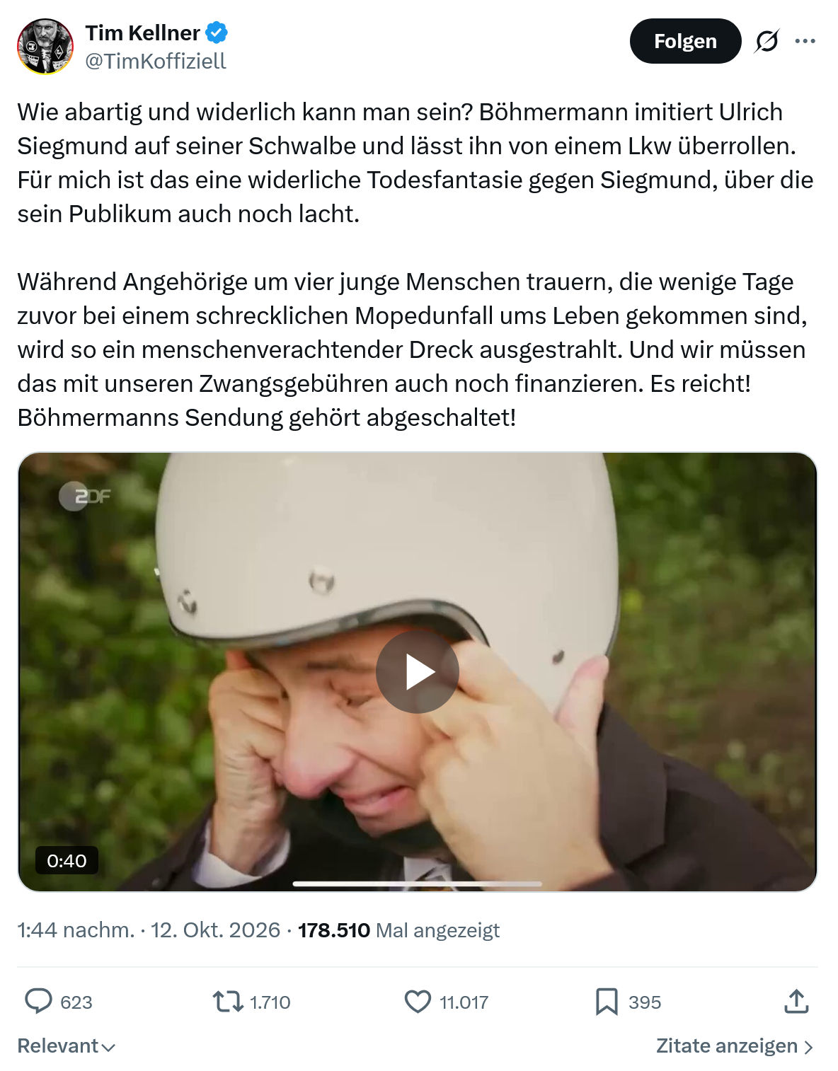 Tim Kellner: Wie abartig und widerlich...