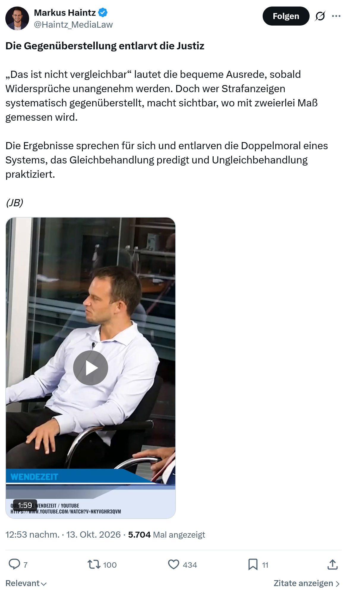 Markus Haintz: Die Gegenüberstellung...