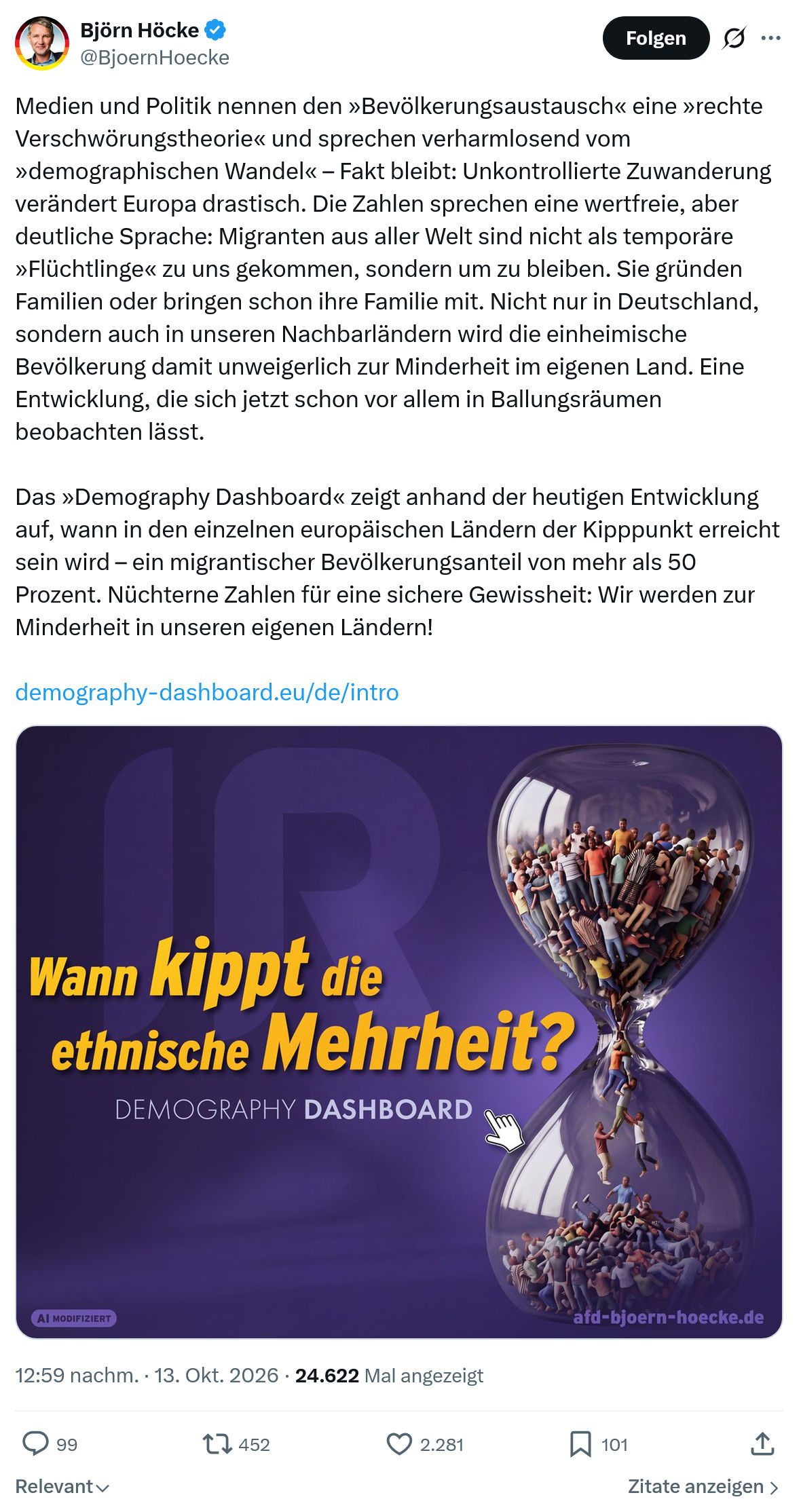 Björn Höcke: Medien und Politik nennen den...