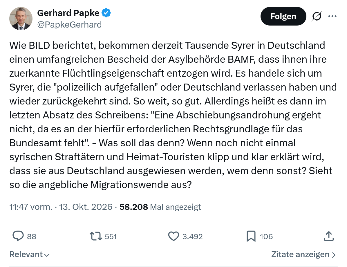 Gerhard Papke: Wie BILD berichtet...