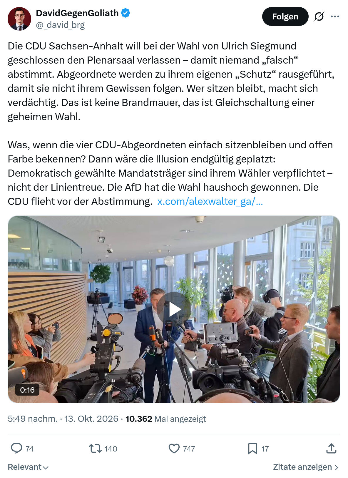 David Gegen Goliath: Die CDU Sachsen-Anhalt...