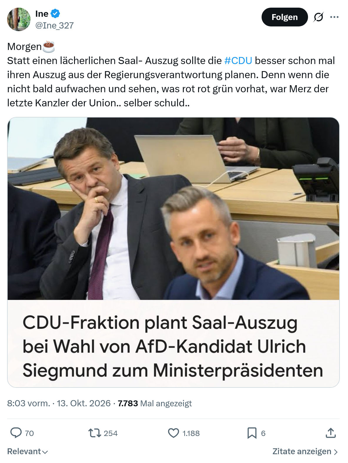 Ine: Statt einen lächerlichen Saal...