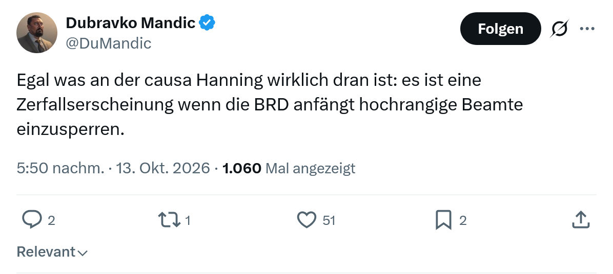 Dubravko Mandic: Egal was an der causa...