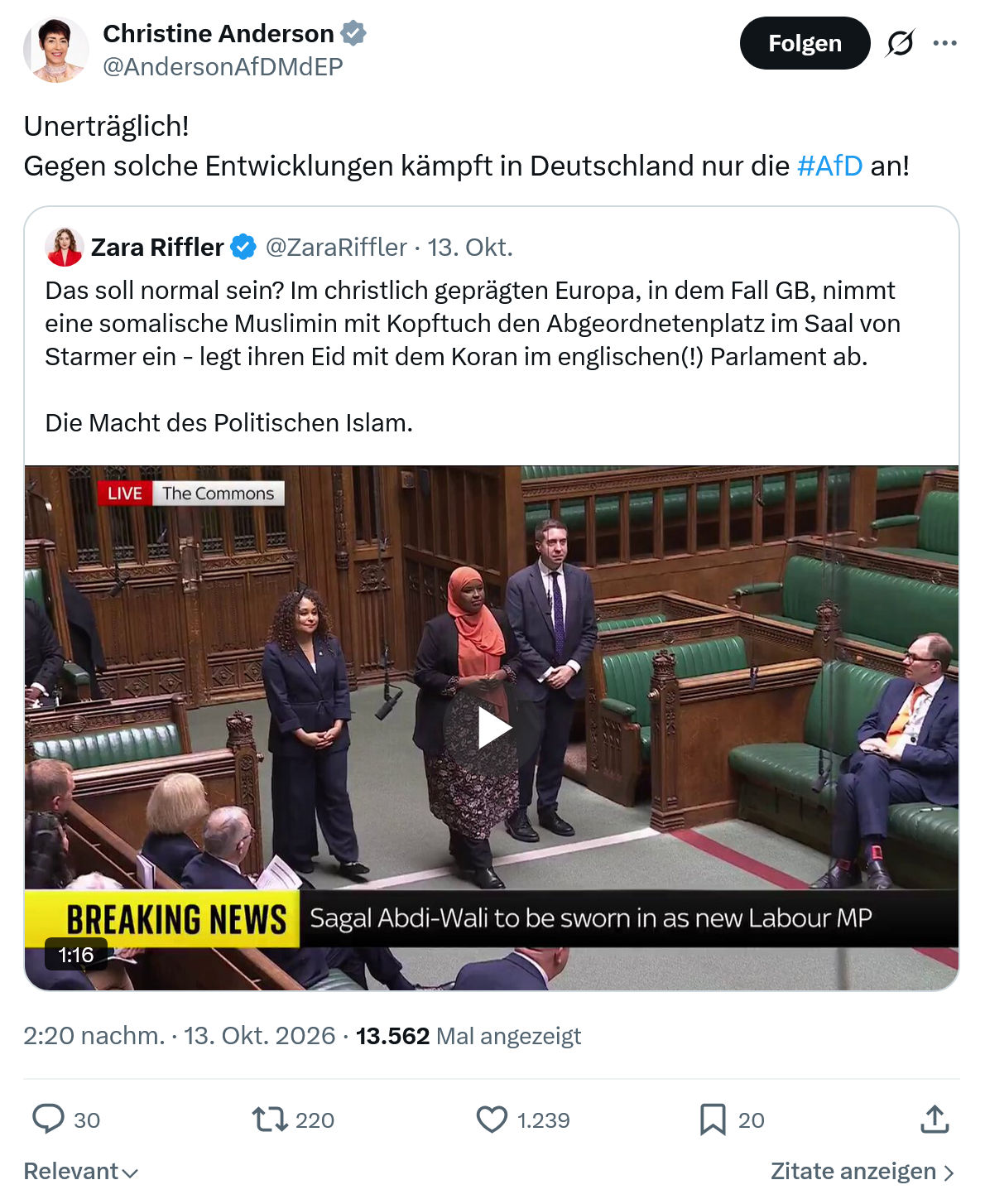 Christine Anderson: Unerträglich...