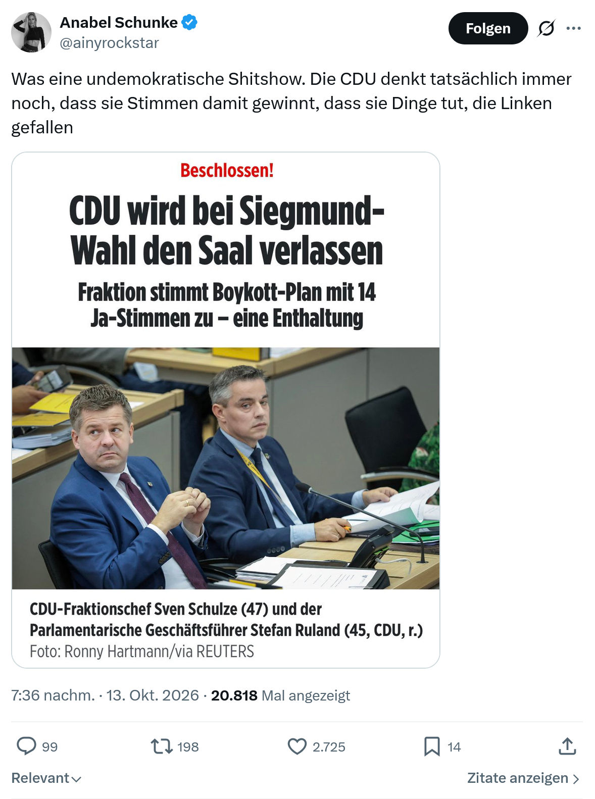 Anabel Schunke: Was eine undemokratische Shitshow...