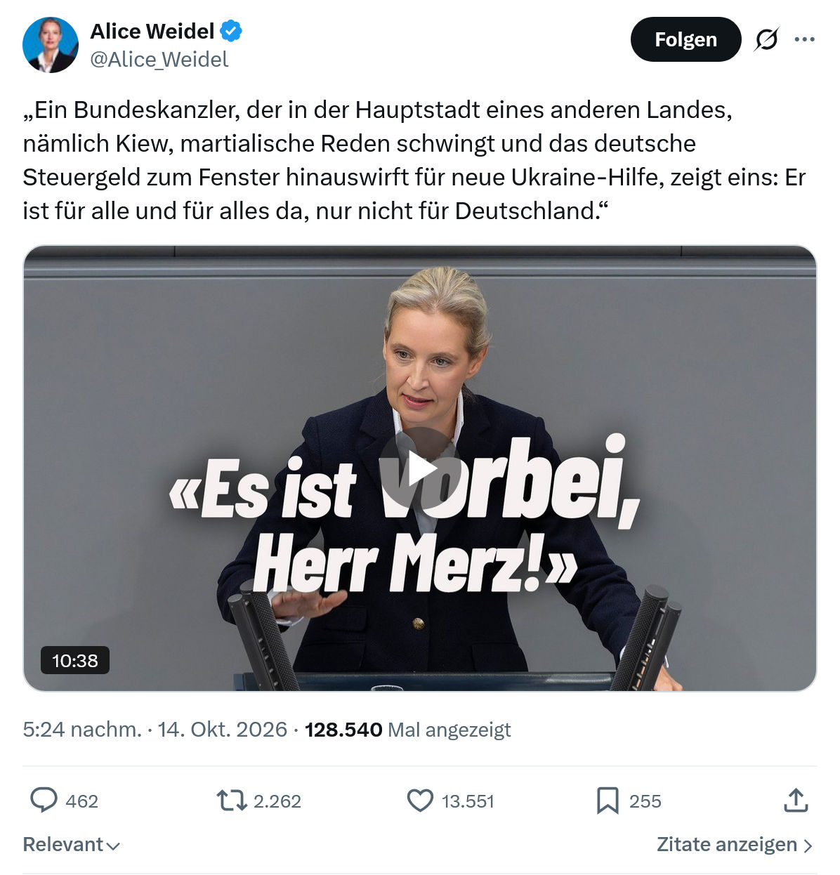Alice Weidel: Ein Bundeskanzler, der in der Hauptstadt...