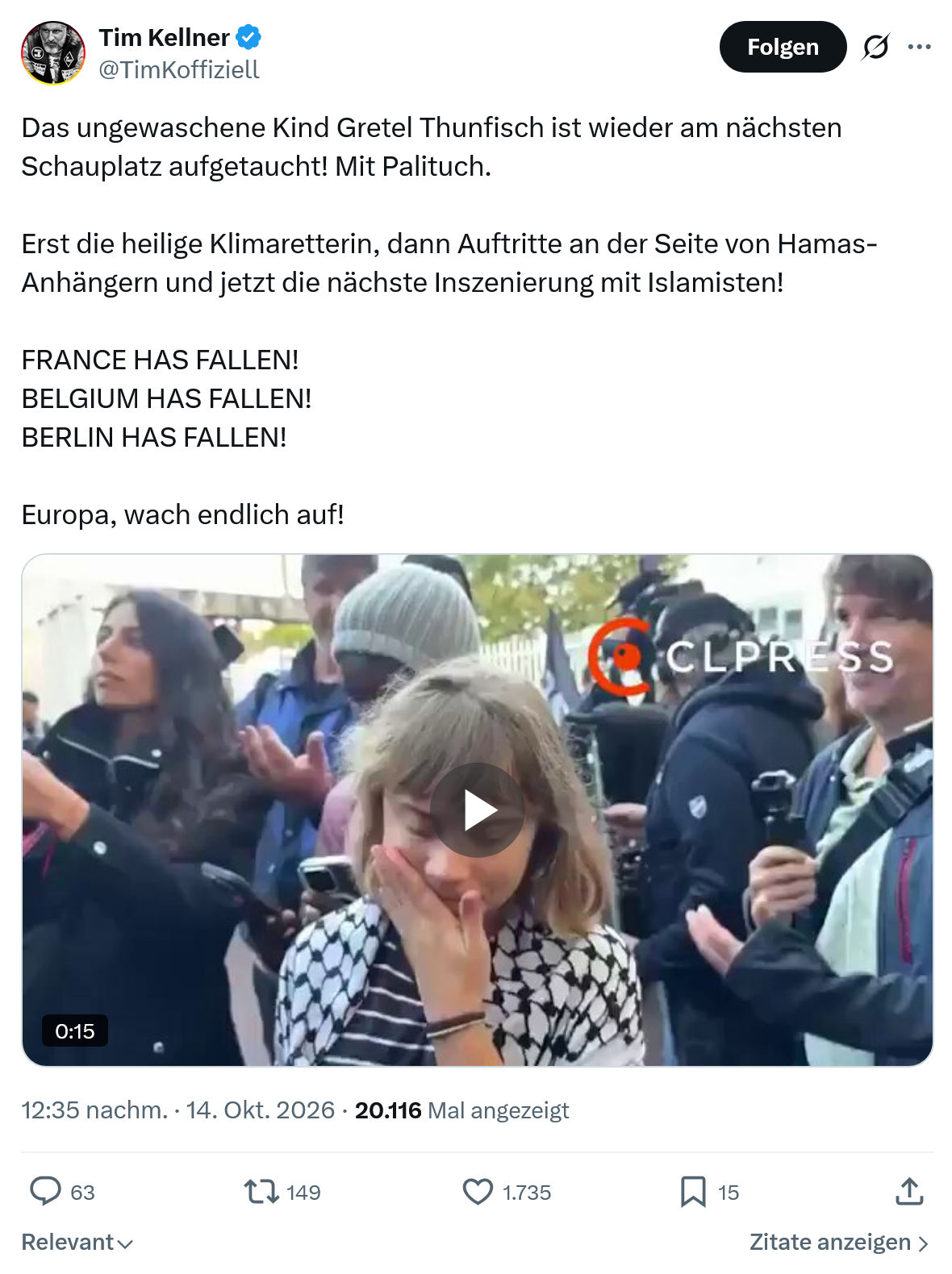 Tim Kellner: Das ungewaschene Kind Gretel Thunfisch...