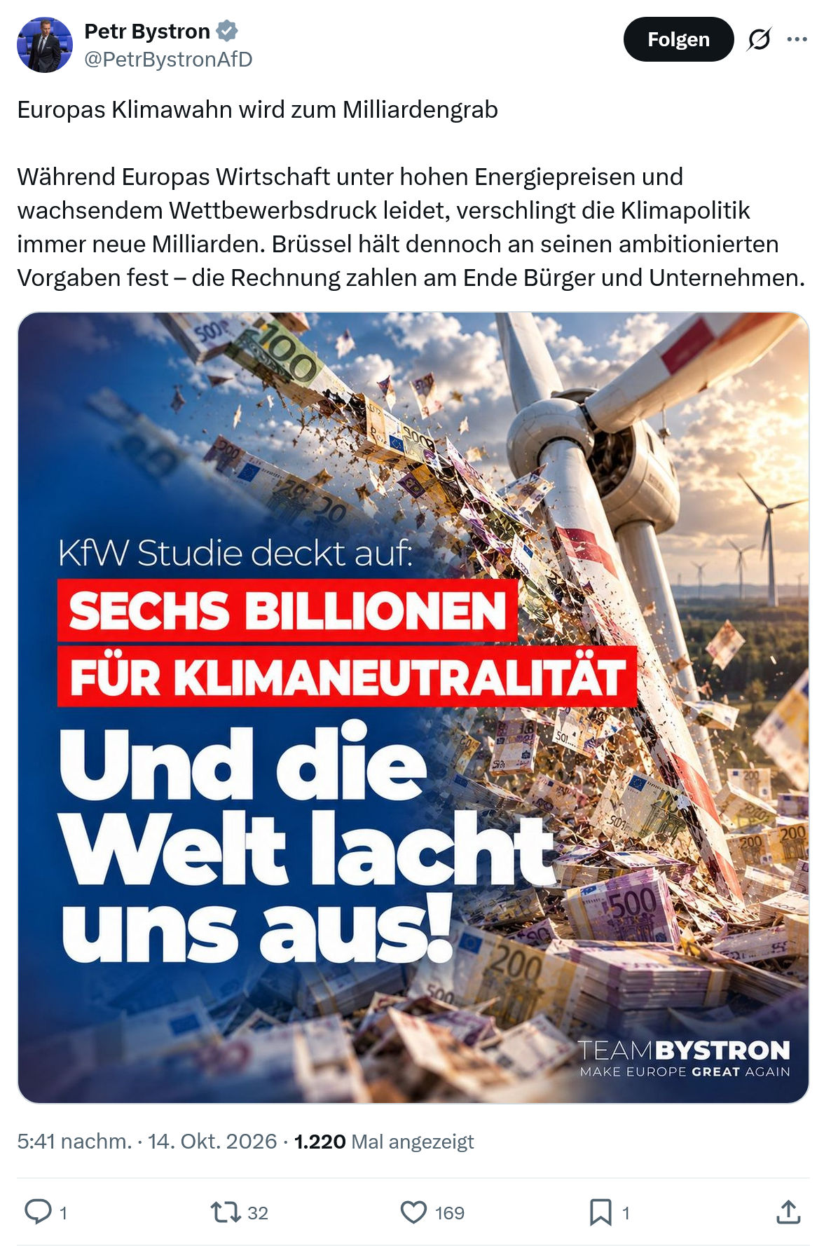 Petr Bystron: Europas Klimawahn...