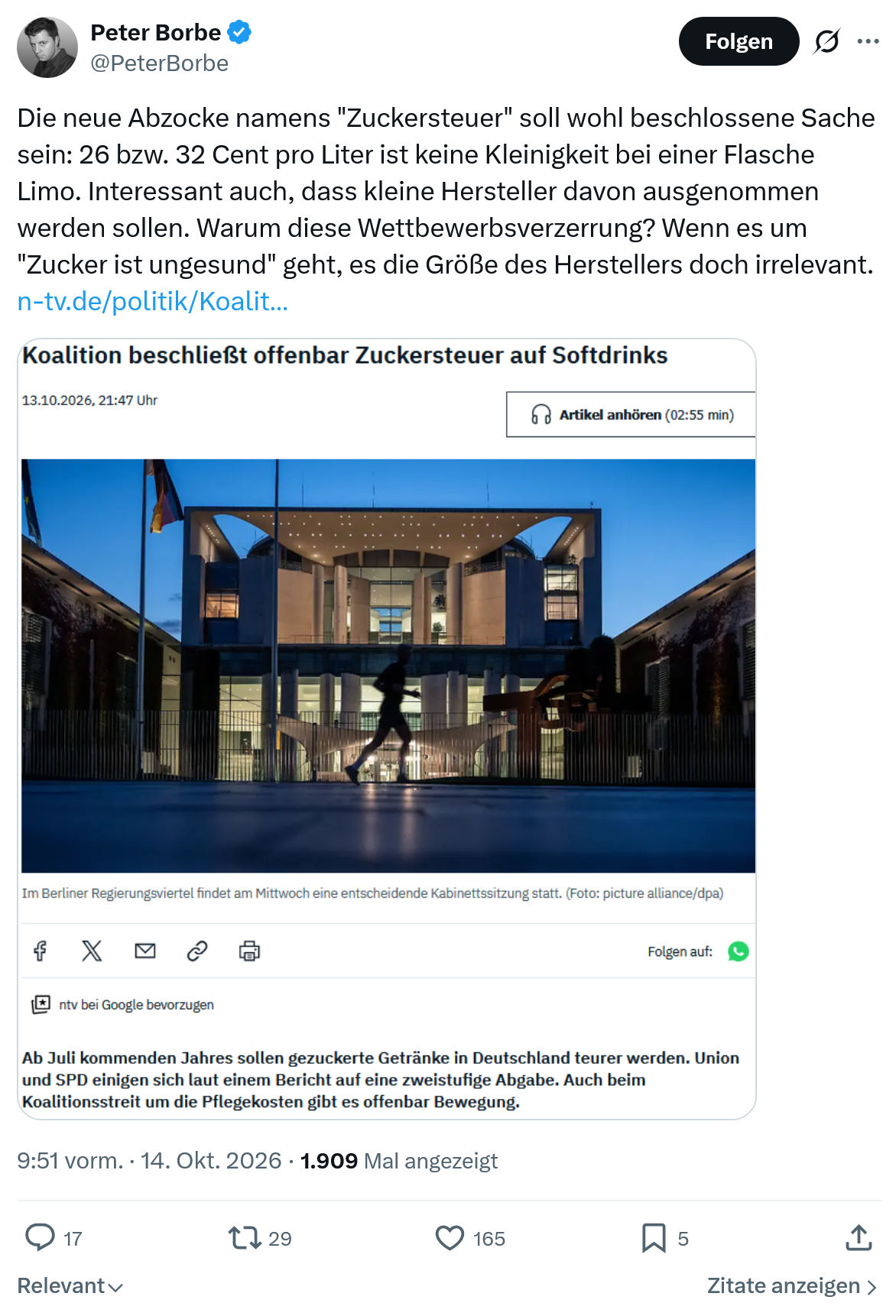 Peter Borbe: Die neue Abzocke namens...