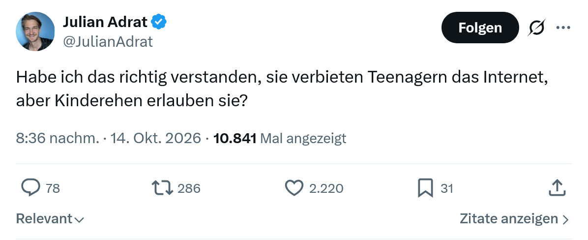 Julian Adrat: Habe ich das richtig...