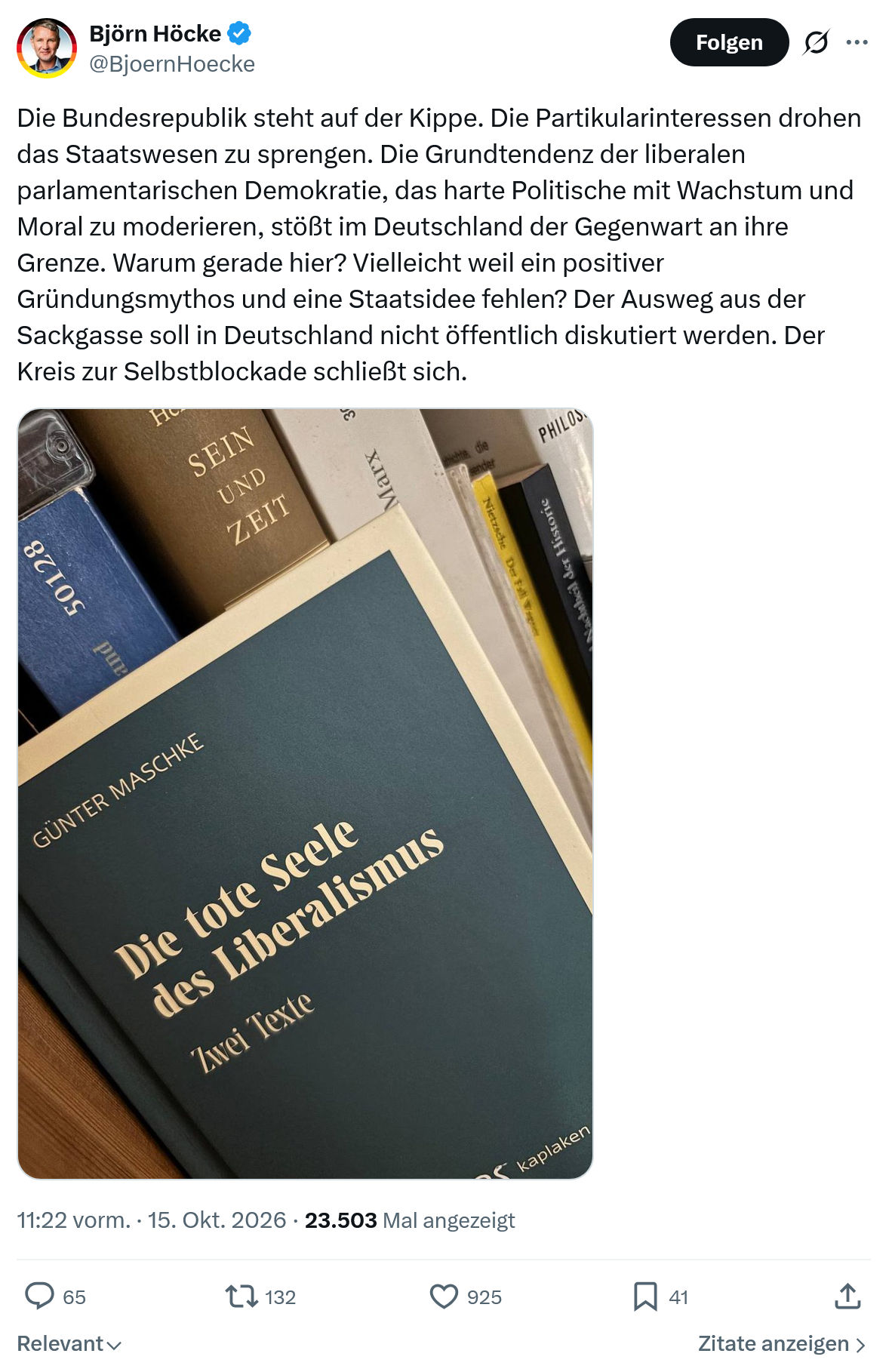 Björn Höcke: Die Bundesrepublik steht auf der Kippe...