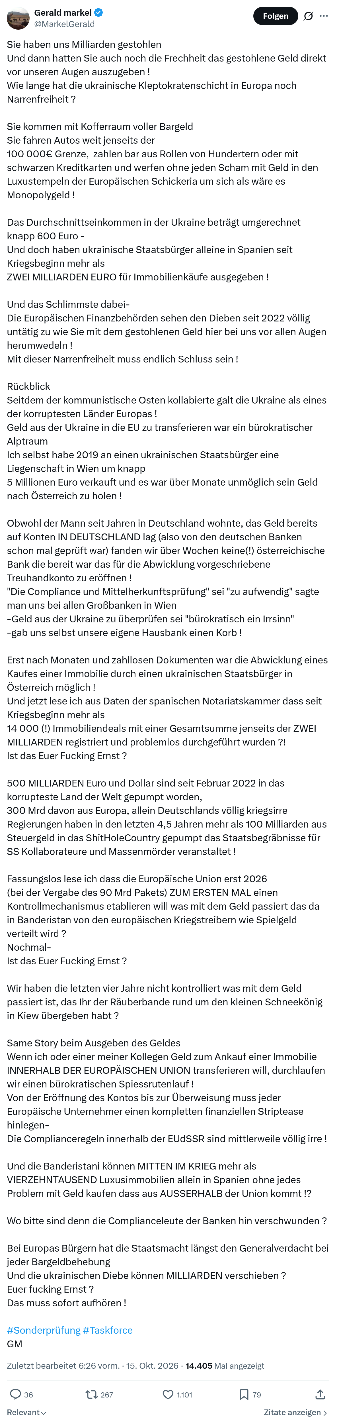 Gerald Markel: Sie haben uns Milliarden gestohlen...