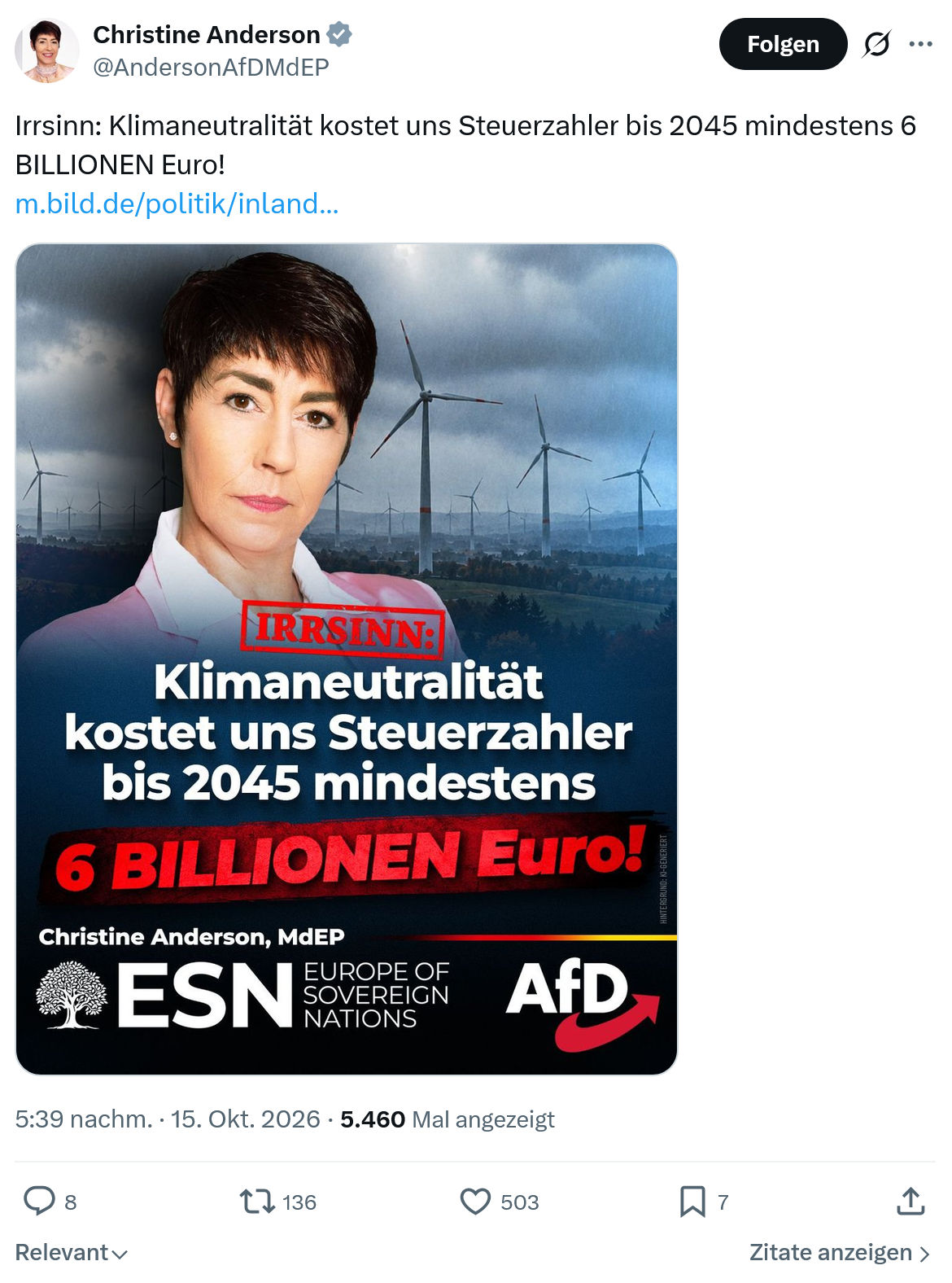 Christine Anderson: Irrsinn...