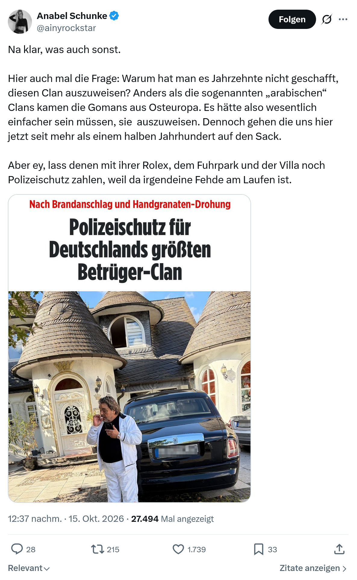 Anabel Schunke: Na klar, was auch sonst...