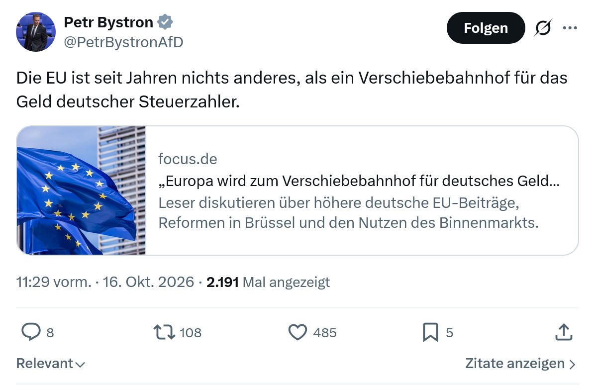 Petr Bystron: Die EU ist seit Jahren...
