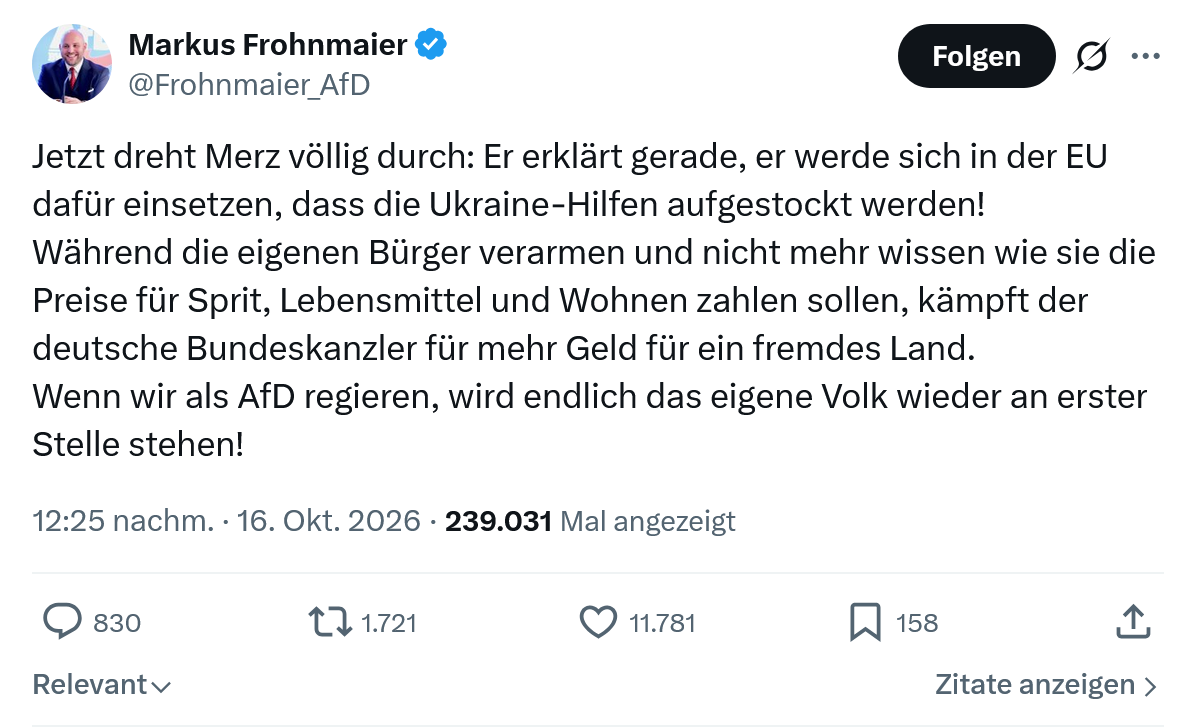 Markus Frohnmaier: Jetzt dreht Merz völlig durch...