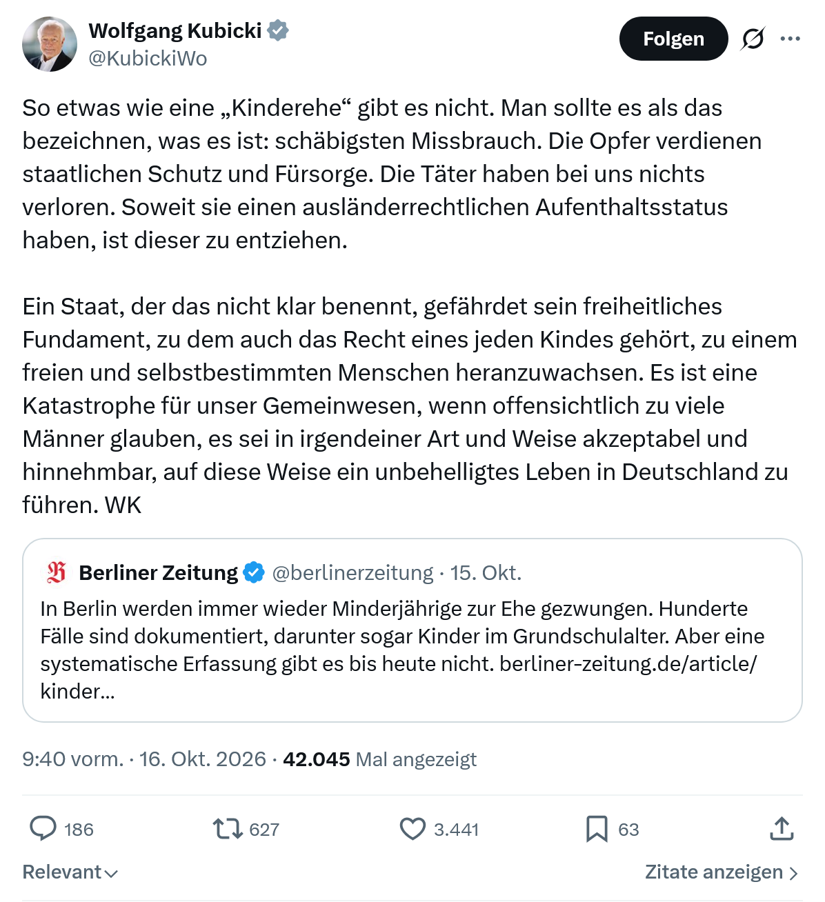 Wolfgang Kubicki: So etwas wie eine „Kinderehe“...