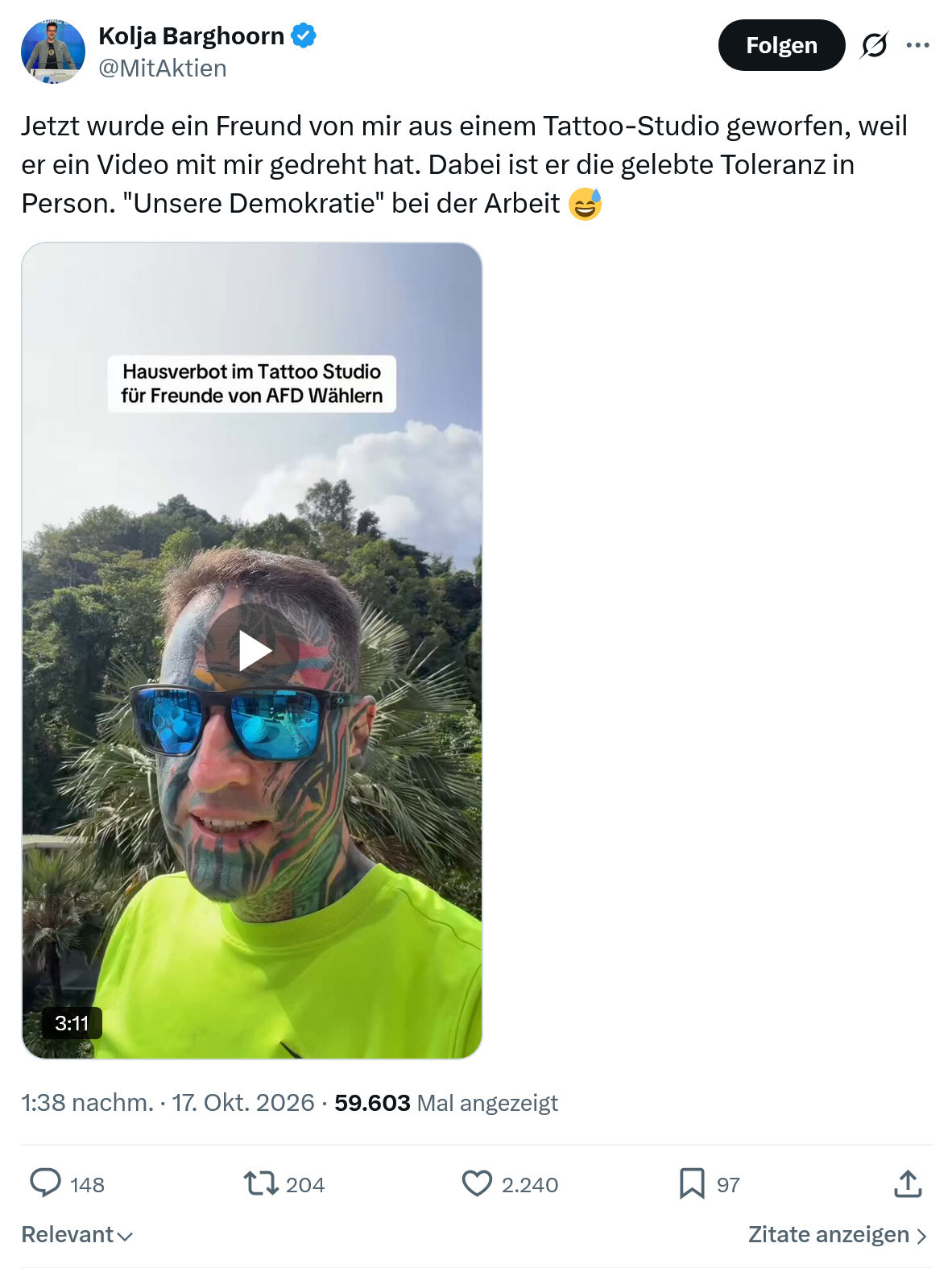 Kolja Barghoorn: Jetzt wurde ein Freund...