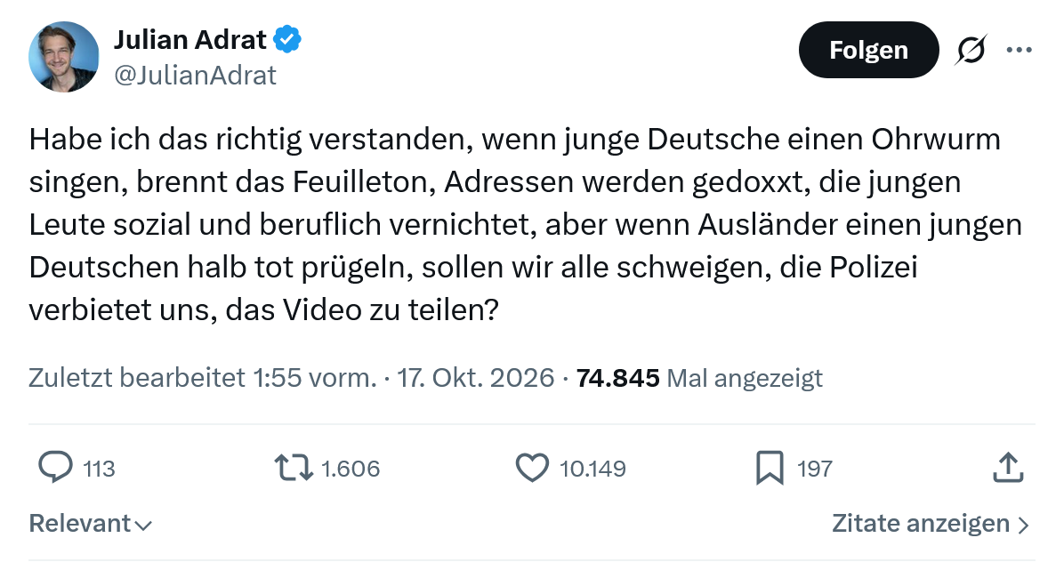 Julian Adrat: Habe ich das richtig verstanden...