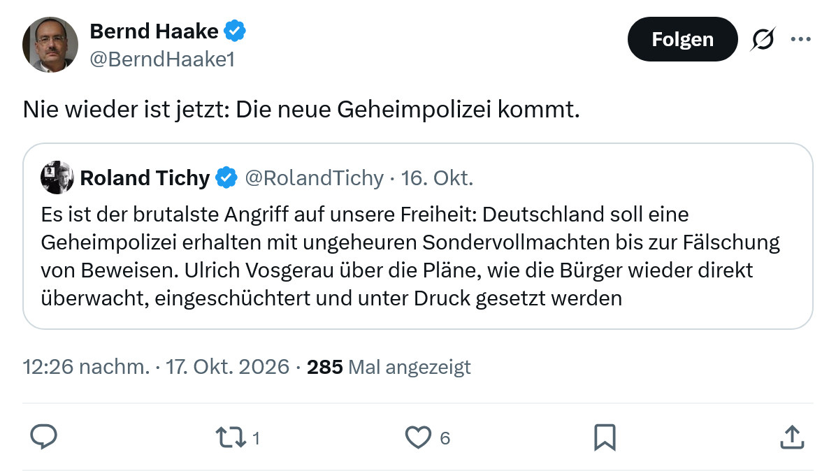 Bernd Haake: Nie wieder ist jetzt...