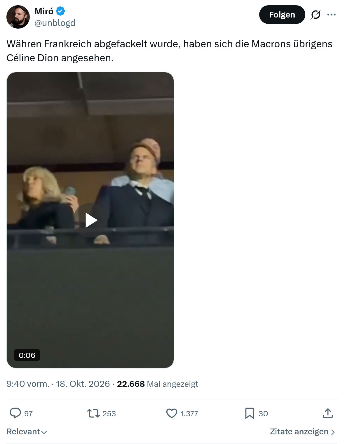 Miro Wolsfeld: Währen Frankreich abgefackelt...