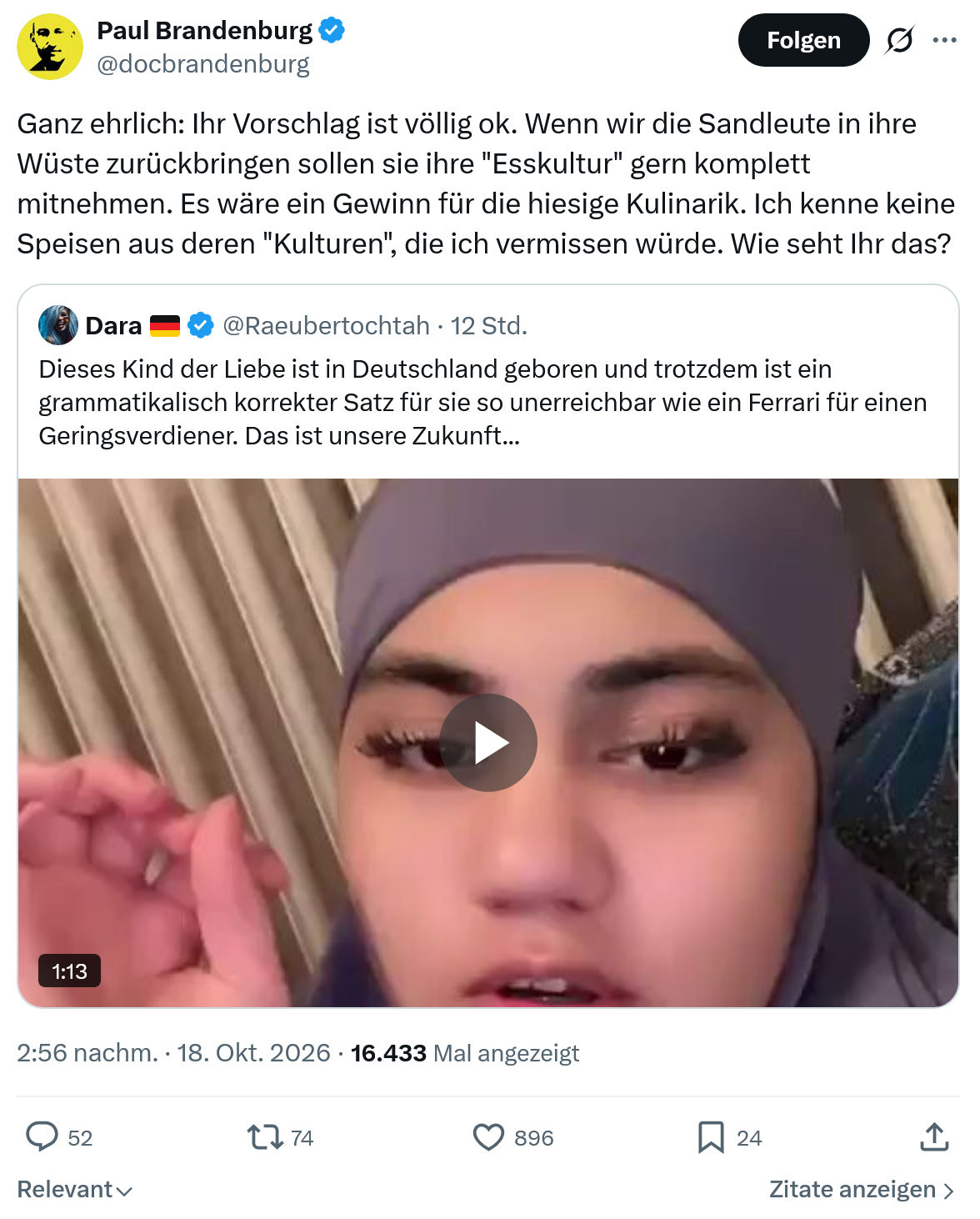 Paul Brandenburg: Ganz ehrlich...