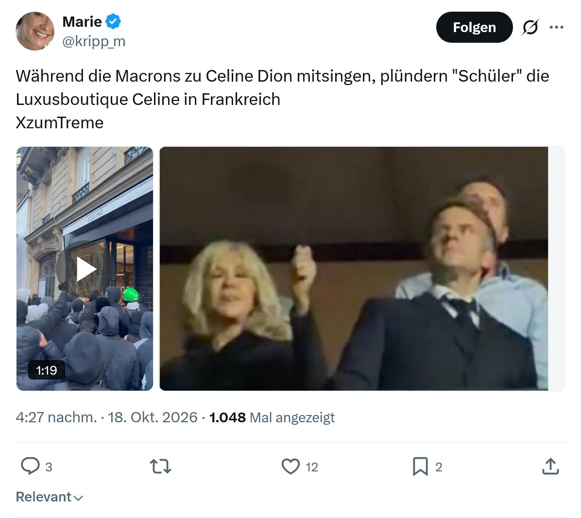Marie kripp: Während die Macrons...