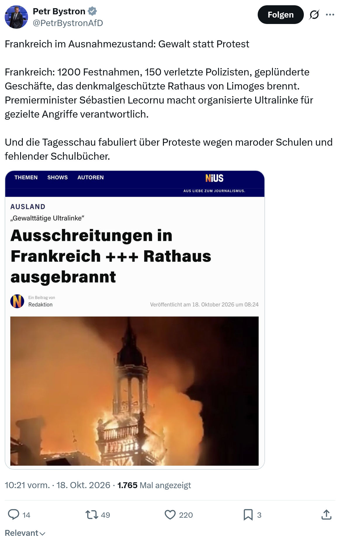 Petr Bystron: Frankreich im Ausnahmezustand...