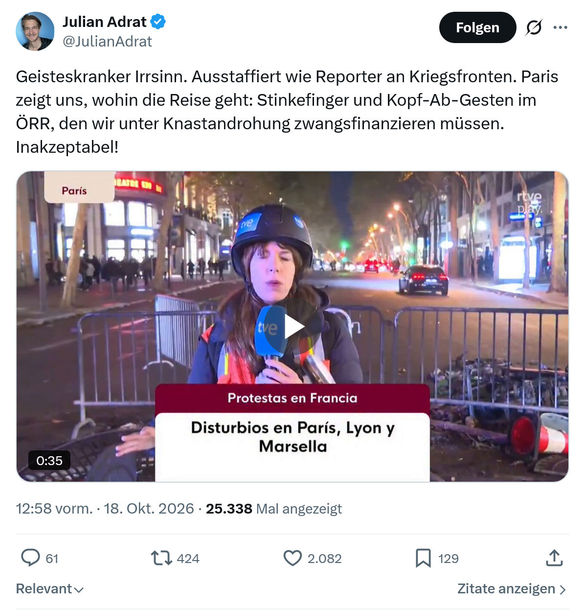 Julian Adrat: Geisteskranker Irrsinn...