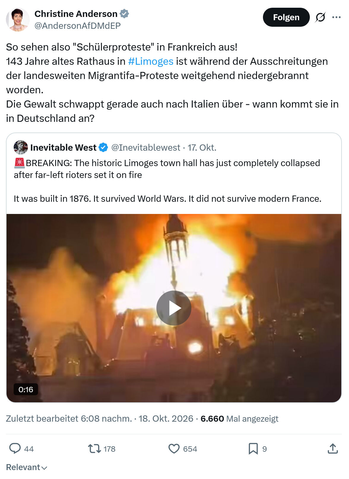 Christine Anderson: So sehen also "Schülerproteste"...