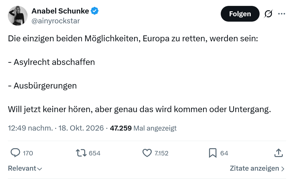 Anabel Schunke: Die einzigen beiden Möglichkeiten...