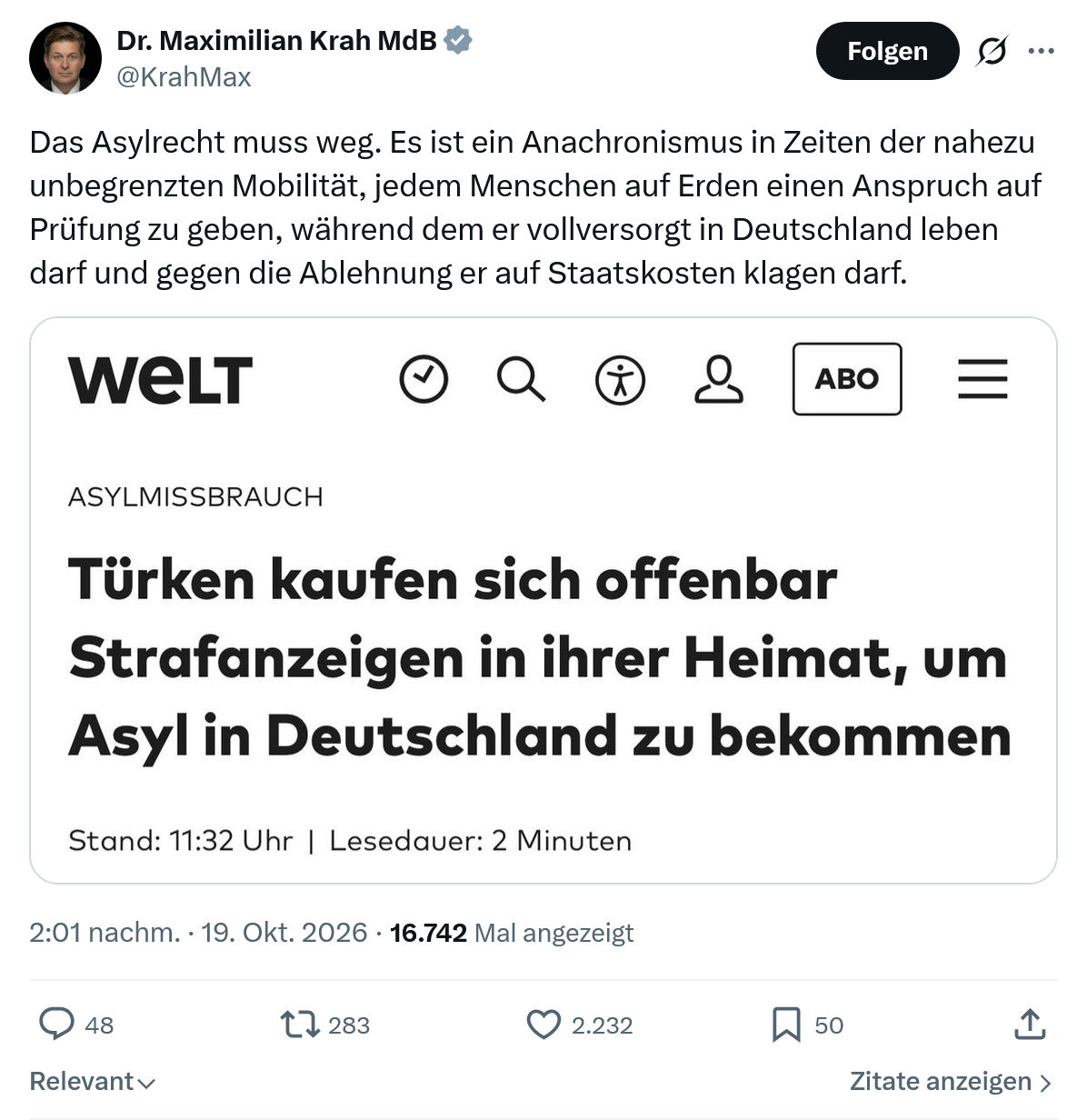 Maximilian Krah: Das Asylrecht muss weg...