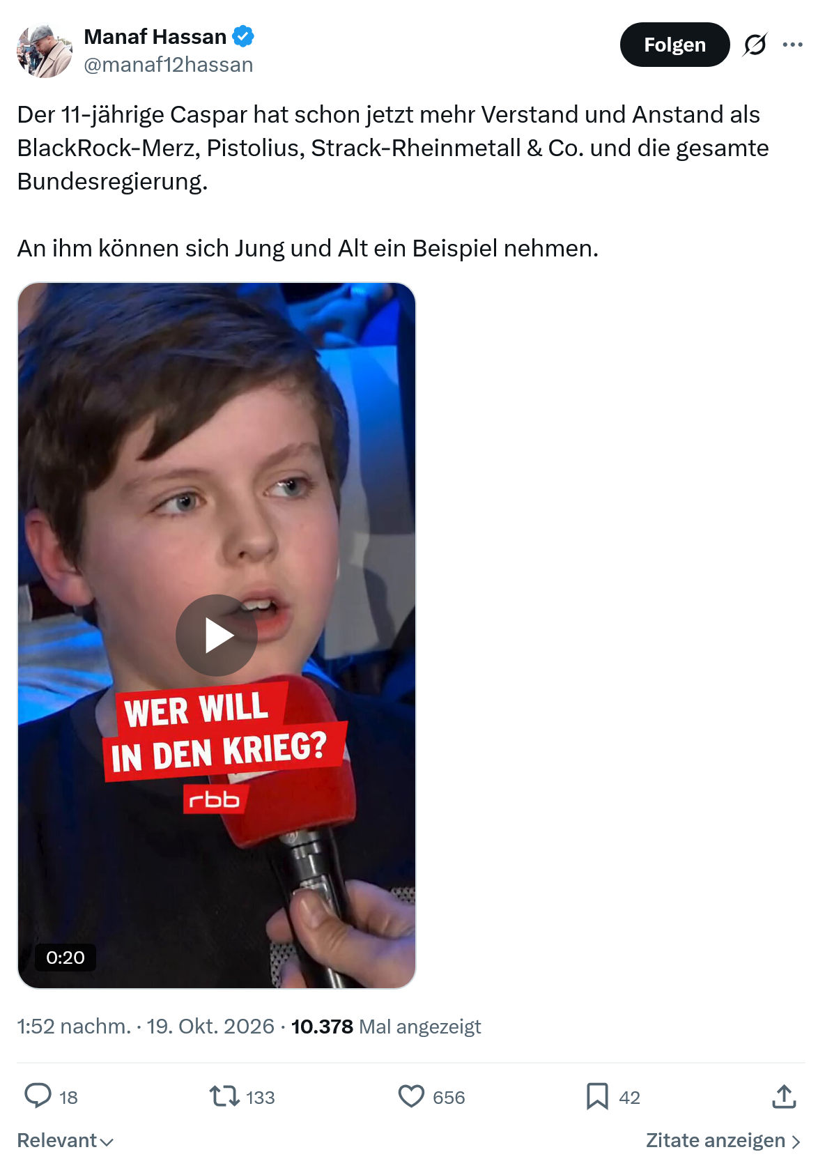 Manaf Hassan: Der 11-jährige Caspar...