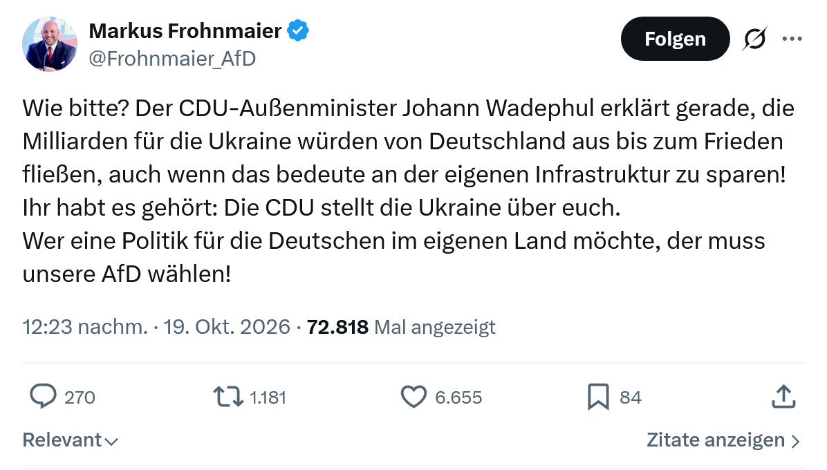Markus Frohnmaier: Wie bitte...