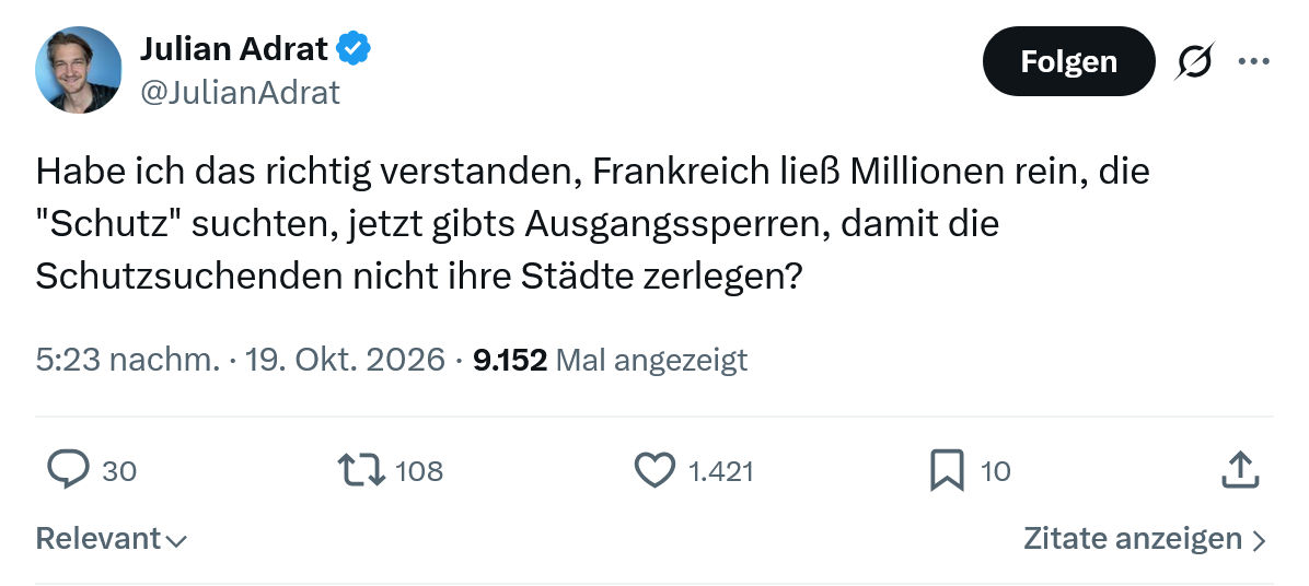 Julian Adrat: Habe ich das richtig verstanden...
