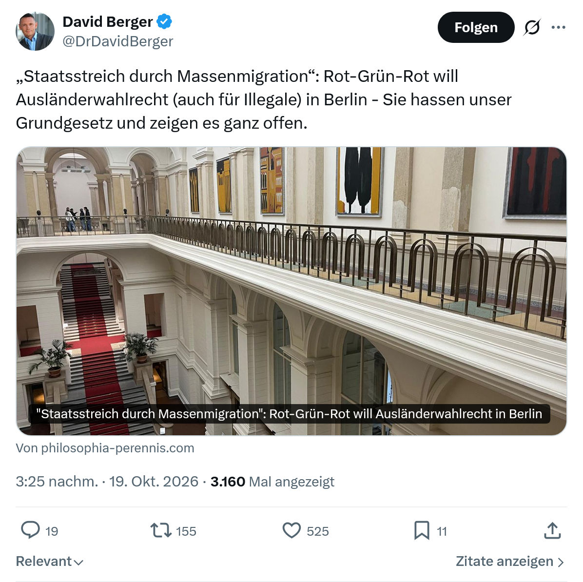 David Berger: „Staatsstreich durch Massenmigration“...