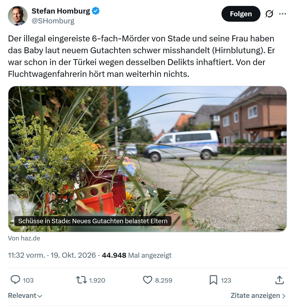 Stefan Homburg: Der illegal eingereiste 6-fach-Mörder...