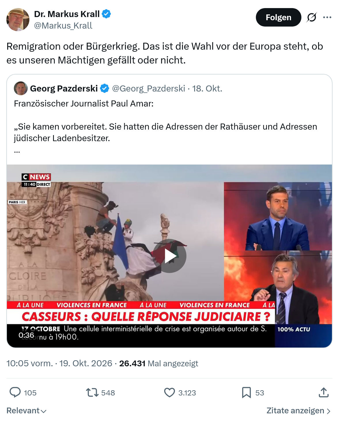 Markus Krall: Remigration oder Bürgerkrieg...