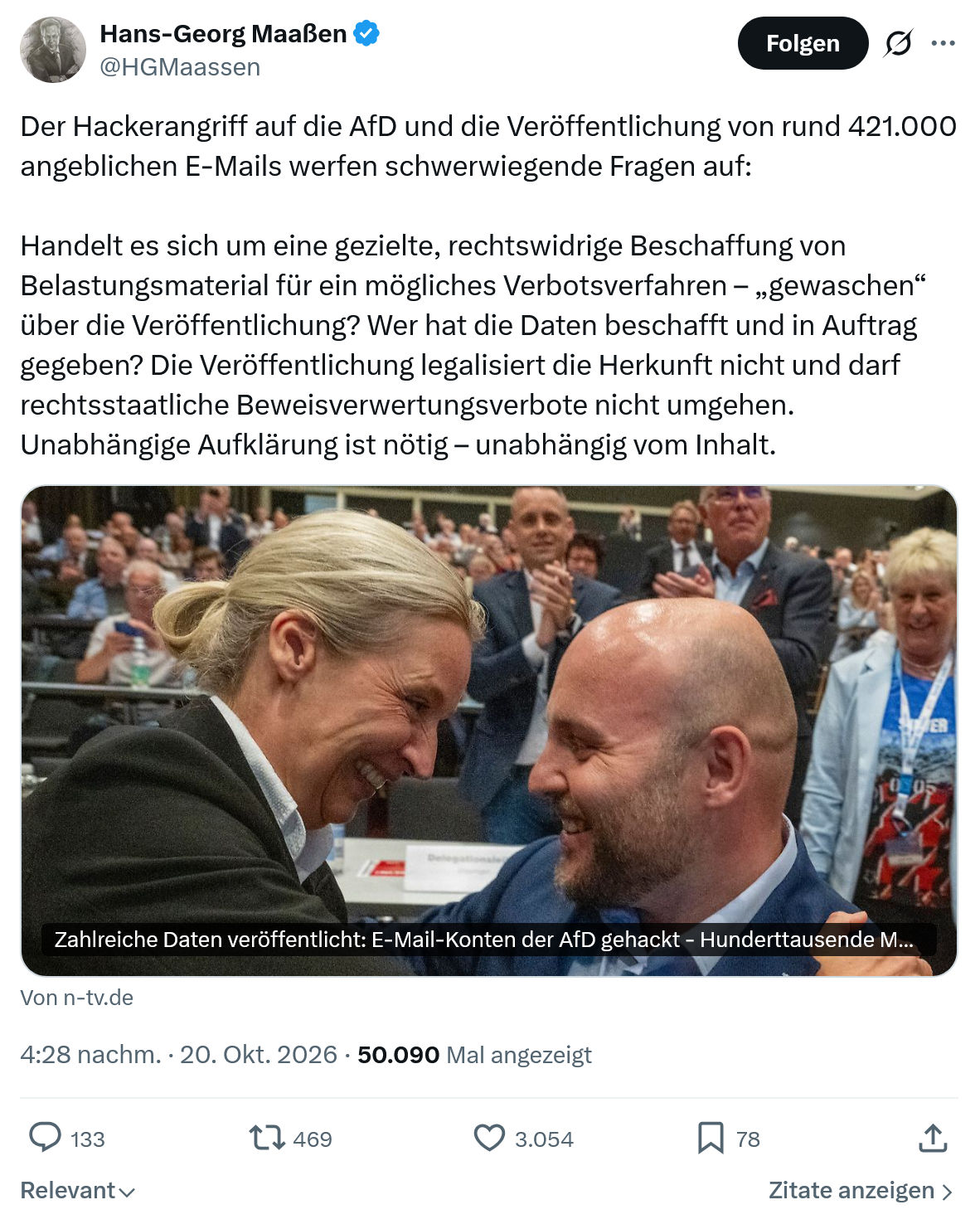 Hans-Georg Maaßen: Der Hackerangriff auf die AfD...