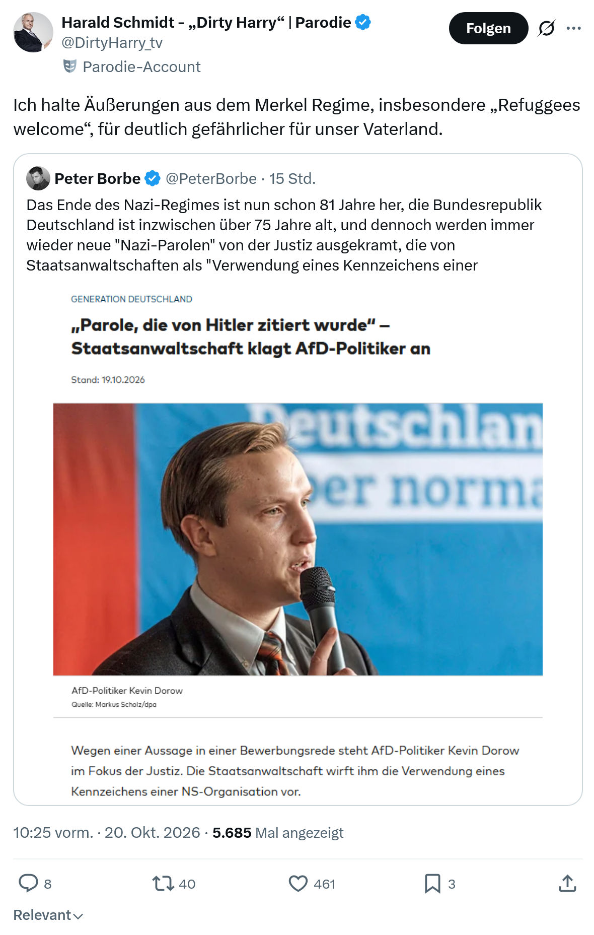 Harald Schmidt: Ich halte Äußerungen...